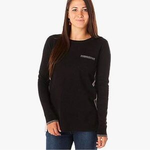 Smartwool Shadow Pine Pocket Black Merino Wool Crew Ventilated Sweater Size XS